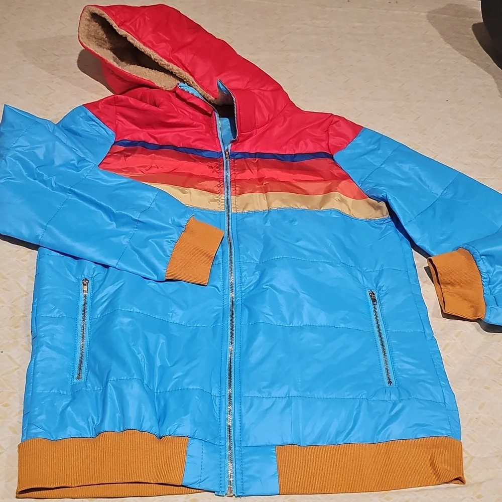 Colorful Light Waight Jacket with Hood, New And Has'nt Been Worn - Picture 2 of 6